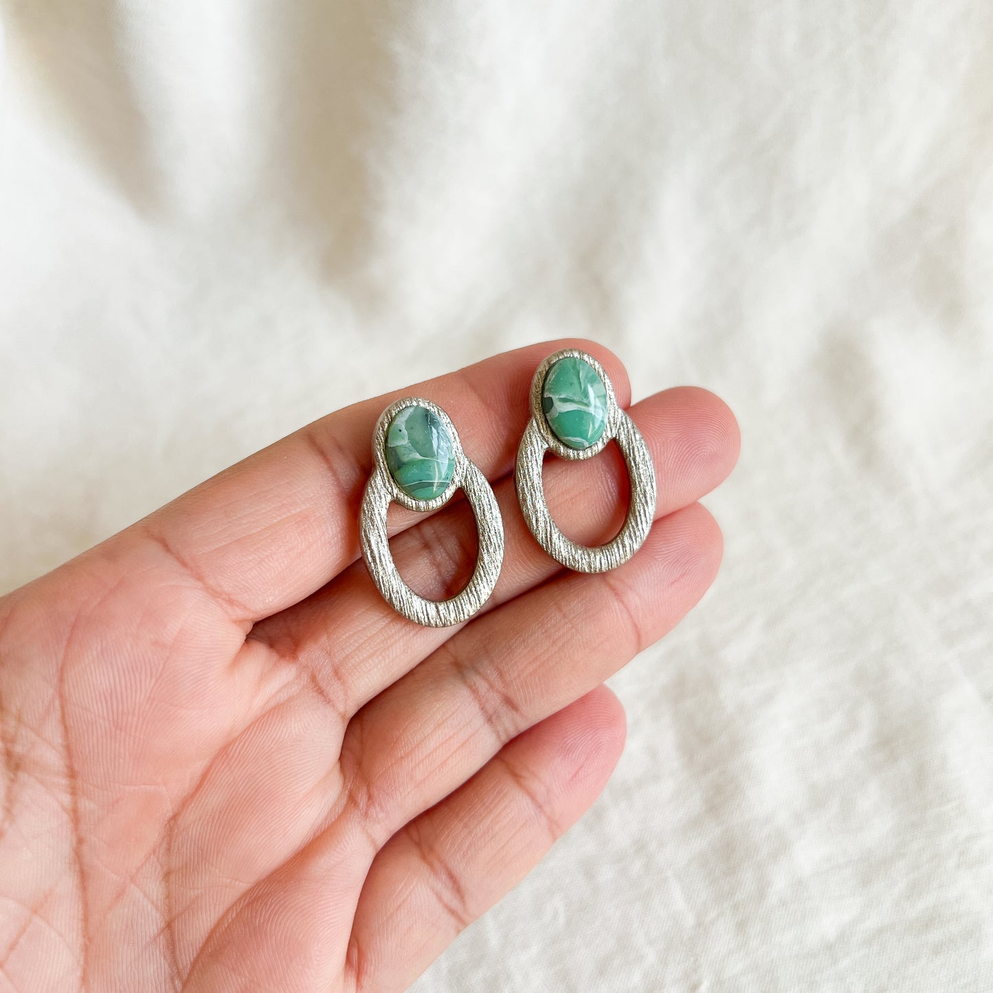 Ovaline Studs (Smokey Sage)