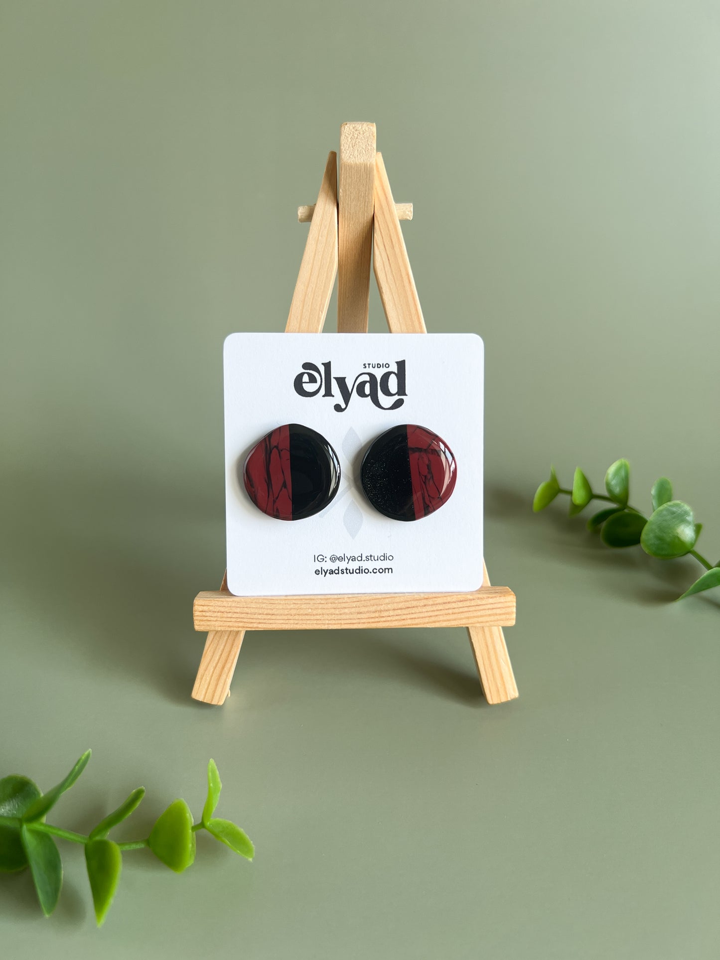 Half Marble Stud Earrings (Multiple Colors)