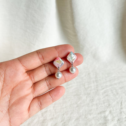 Diamond Pearl Studs (Girly Shortcake)