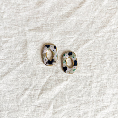 Greta Statement Studs (Gilded Jasper)