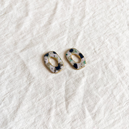 Greta Statement Studs (Gilded Jasper)
