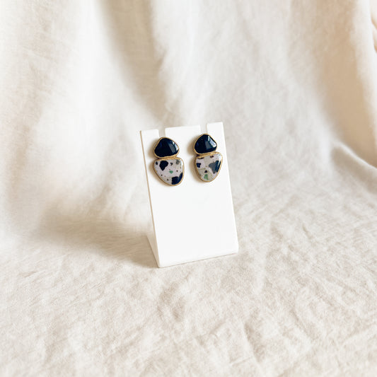 Alma Statement Studs (Gilded Jasper)