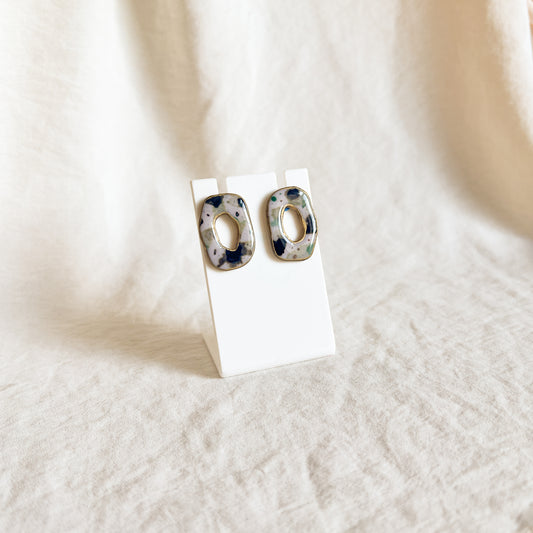 Greta Statement Studs (Gilded Jasper)