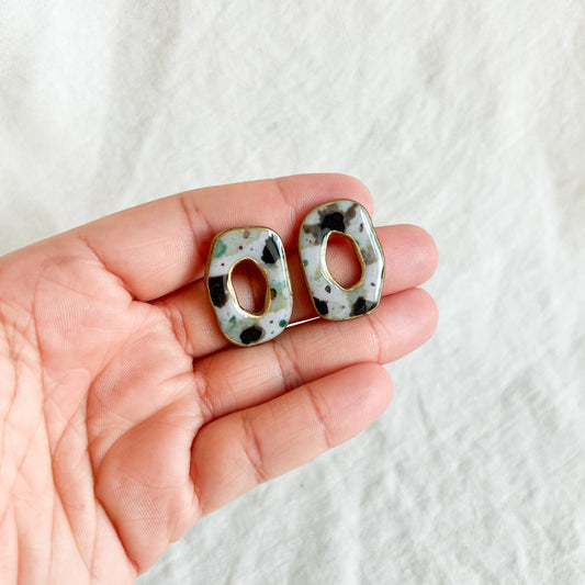 Greta Statement Studs (Gilded Jasper)